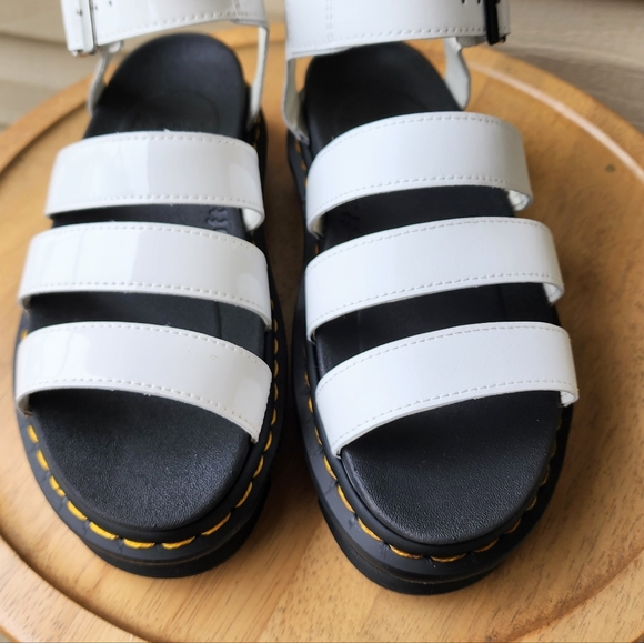 Dr. Martens Blaire patent leather strap white sandals - Picture 7 of 15